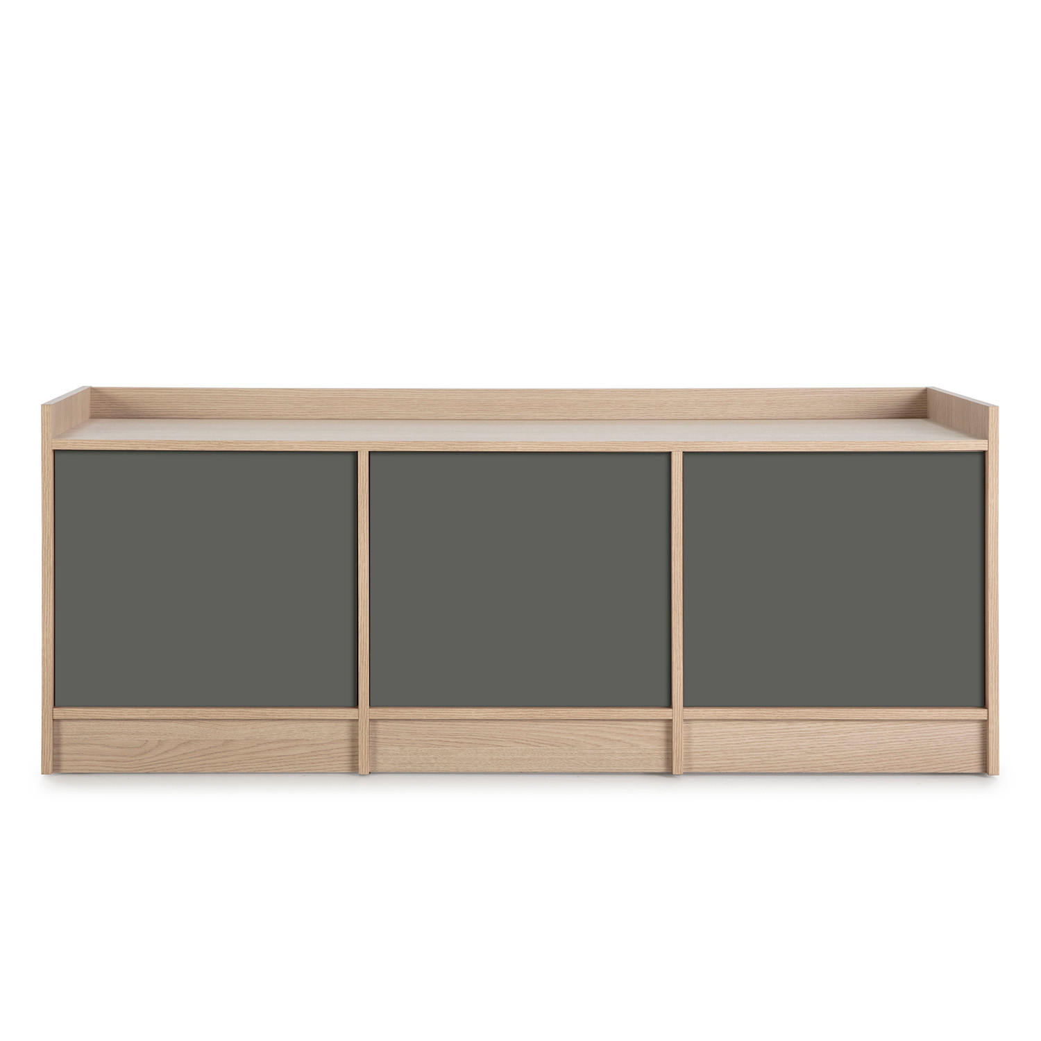 TV-ELEMENT Moscú 3 Türen, Eiche/Grau - Grau, Holzwerkstoff (139/54/40cm) - VS Venta-stock