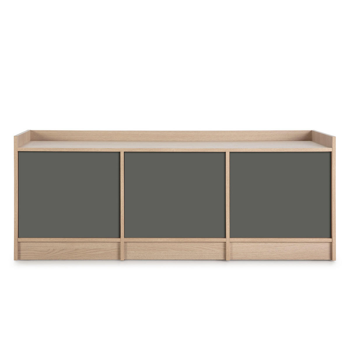 TV-ELEMENT Moscú 3 Türen, Eiche/Grau - Grau, Holzwerkstoff (139/54/40cm) - VS Venta-stock