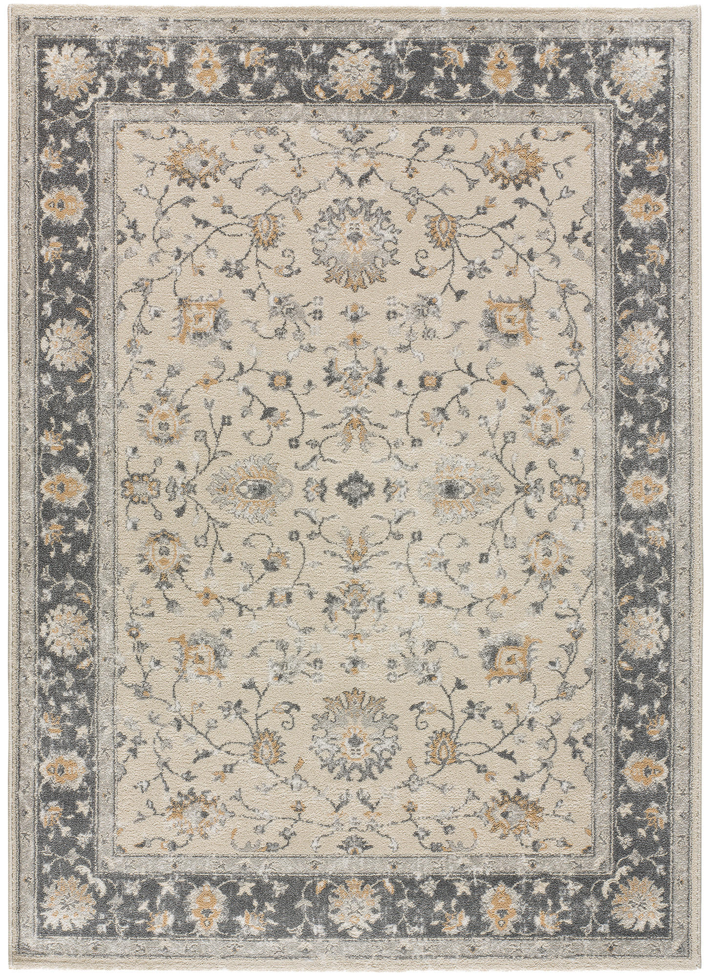 Atticgo Vintage-Teppich Silber, Beige 133x190 cm