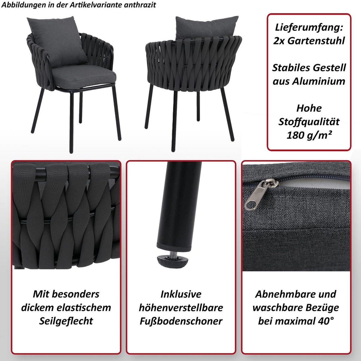 ZÁHRADNÁ STOLIČKA Svetlošedá - svetlosivá, kov (56/71/57cm) - MCW