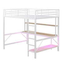 HOCHBETT mit LED und USB Weiß 140x200 cm Metall - Weiß, Metall (140/200cm) - SONNENH