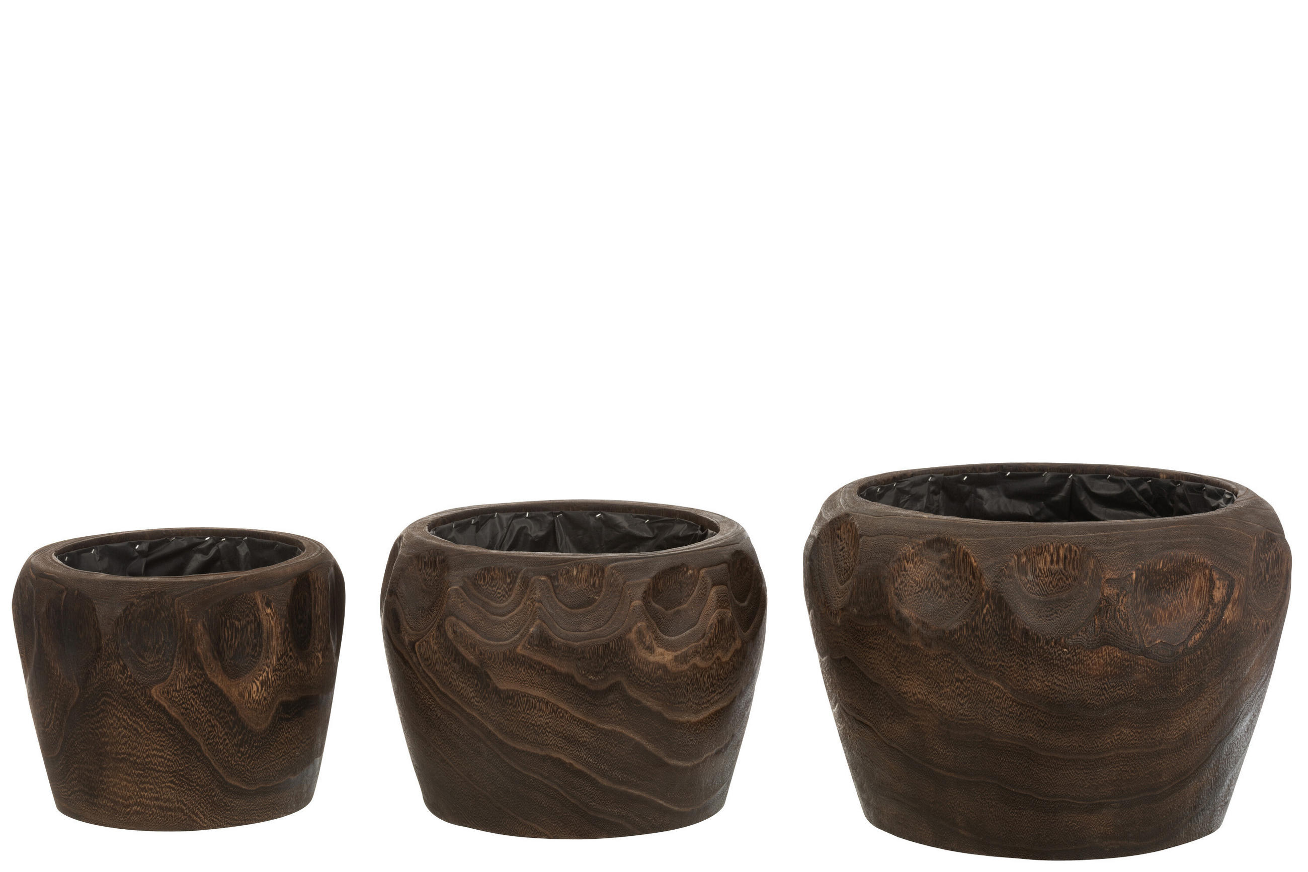 BLUMENTOPF THIBO - Holz - Braun - L - Ø 35 cm - Braun, Holz (35/23cm) - J-Line