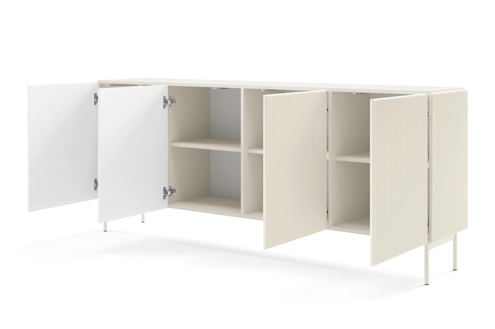 SIDEBOARD Tutti Kaschmir, viertürige - Kaschmir, Holzwerkstoff/Metall (195/81/40cm) - Bettso