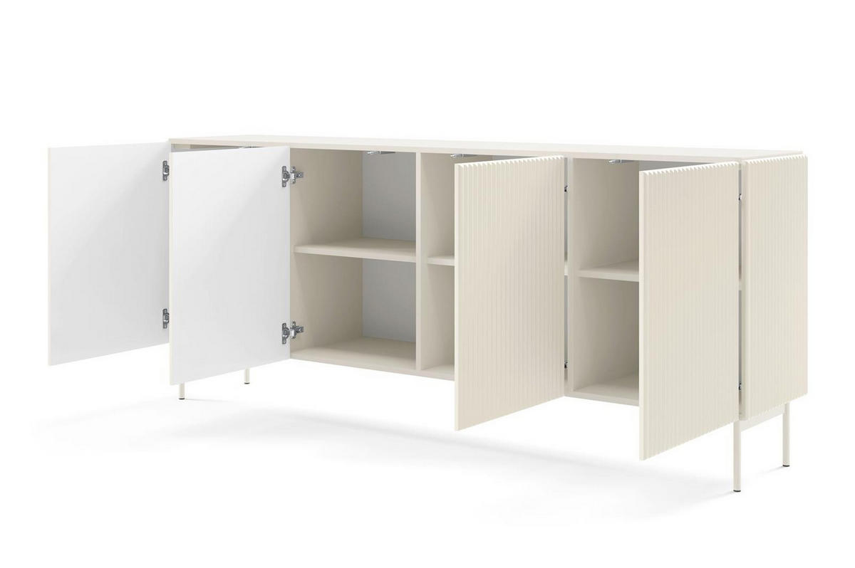 SIDEBOARD Tutti Kaschmir, viertürige - Kaschmir, Holzwerkstoff/Metall (195/81/40cm) - Bettso