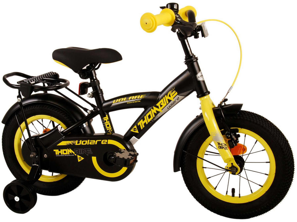 KINDERFAHRRAD Thornbike - Jungen - 12 Zoll - Rücktritt + Handbremse - Schwarz/Gelb - Gelb/Schwarz, Metall (45cm) - TPFSports