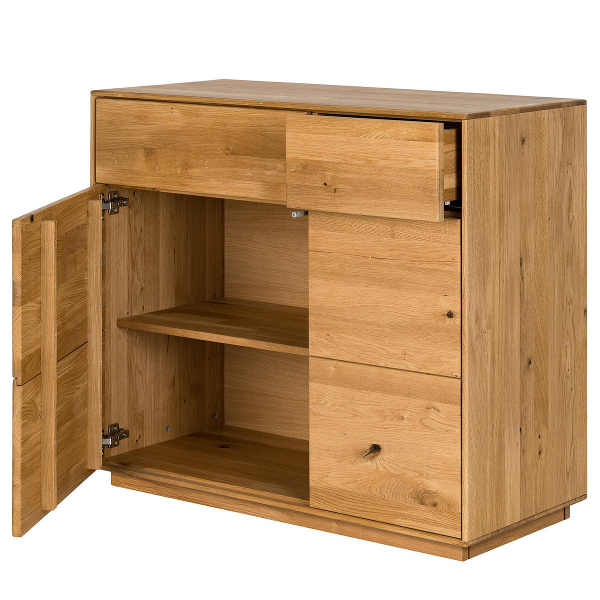 MASSIVE KOMMODE - Wildeiche - Braun, Holz (99/89/44cm) - home24