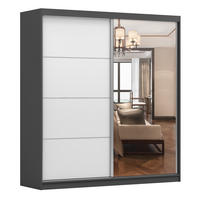 SCHIEBETÜRENSCHRANK - Schrank BEN 42 Graphit - Graphitfarben, Holzwerkstoff (203/218/61cm) - Möblo