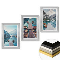 WANDBILDER 3er Set - 20x30 cm Silberner Rahmen - Seebrücken, Boote, Frieden - Silberfarben, Kunststoff (20/30cm) - ArtPrintCave