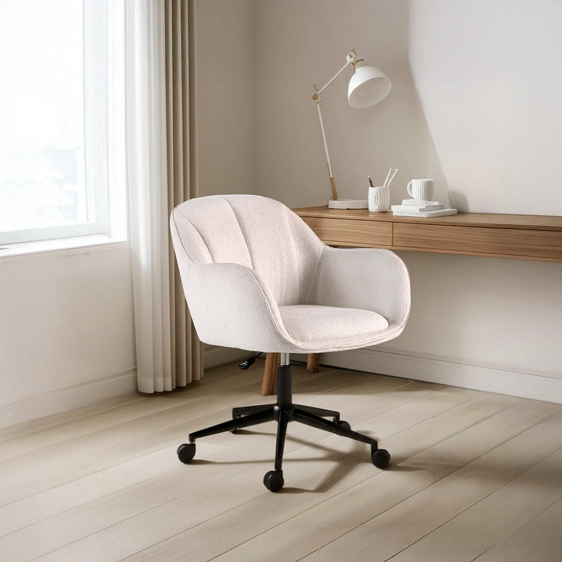 SCHREIBTISCHSTUHL Tess Beige 62 cm x 80-88 cm - Beige, Metall (62/80/60cm)