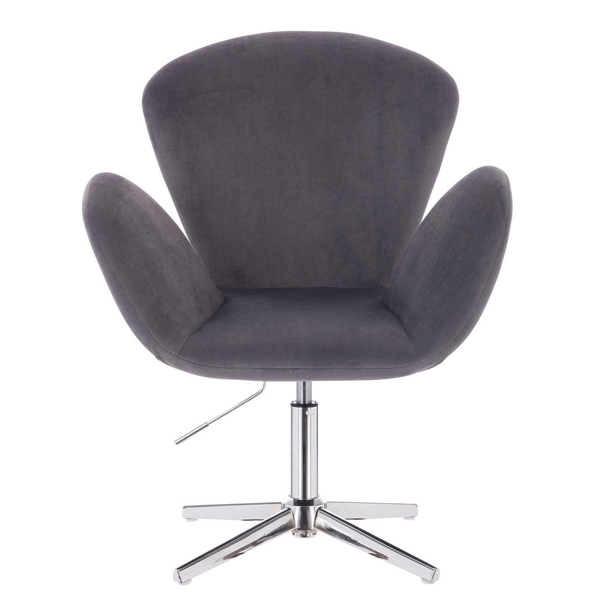 LOUNGESESSEL BROOX Samt Dunkelgrau - Anthrazit/Silberfarben, Textil/Metall (70/105/56cm) - SVITA