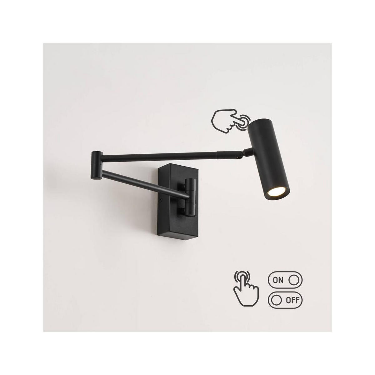 WANDLEUCHTE Rimio, Schwarz, 33cm - Schwarz, Metall (33/12/33cm) - KOSILUM