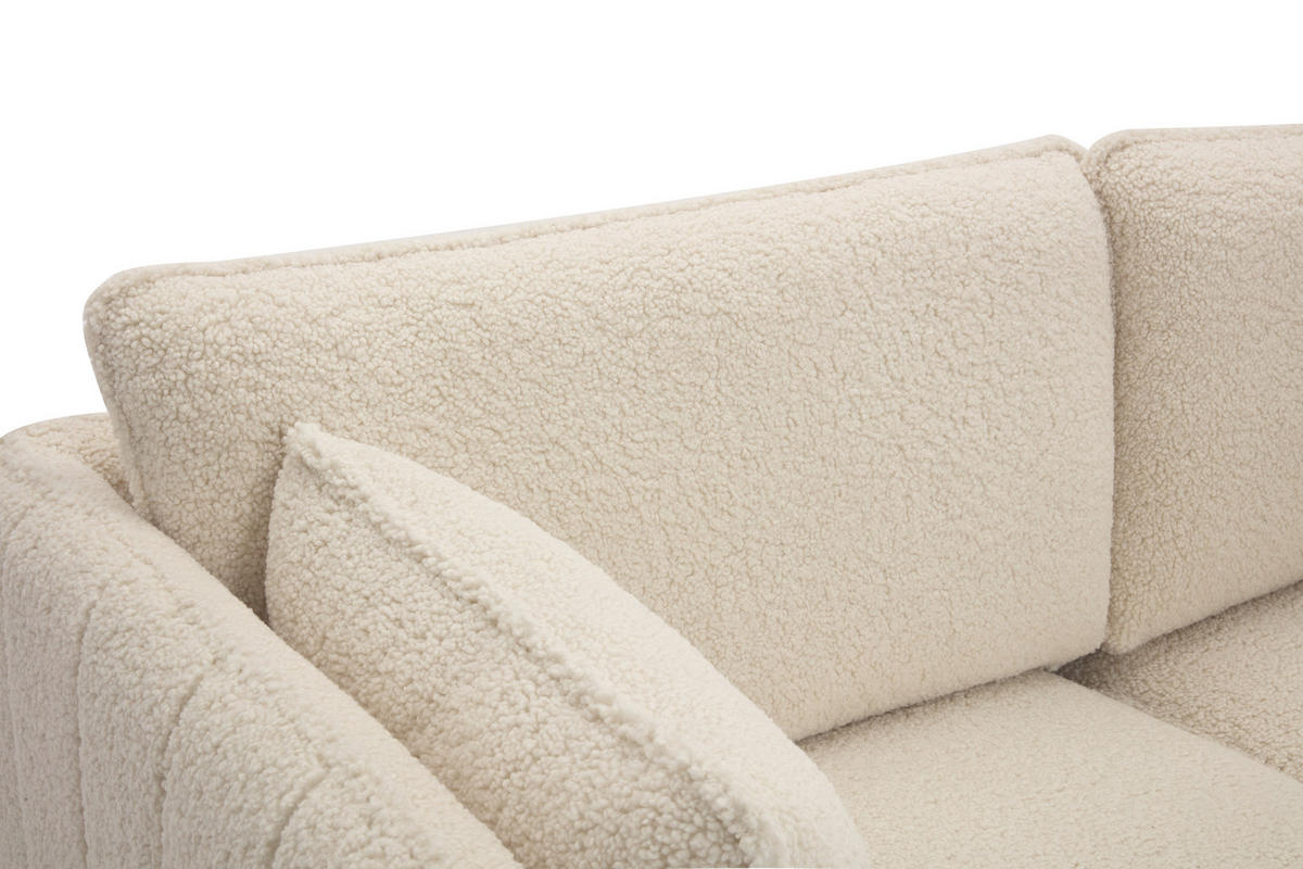SOFA Wolle Weiß - Weiß, Textil (195/86/85cm) - Nordlys