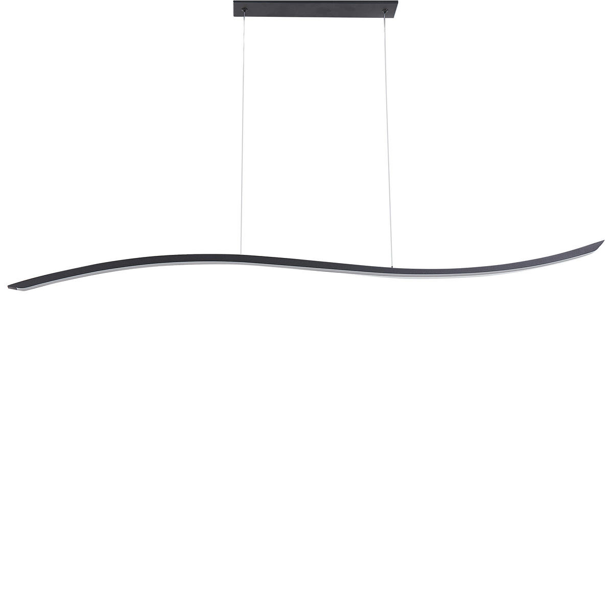 HÄNGELEUCHTE Calao 17/120/160 cm - Schwarz, Metall (17/120/160cm) - Beliani