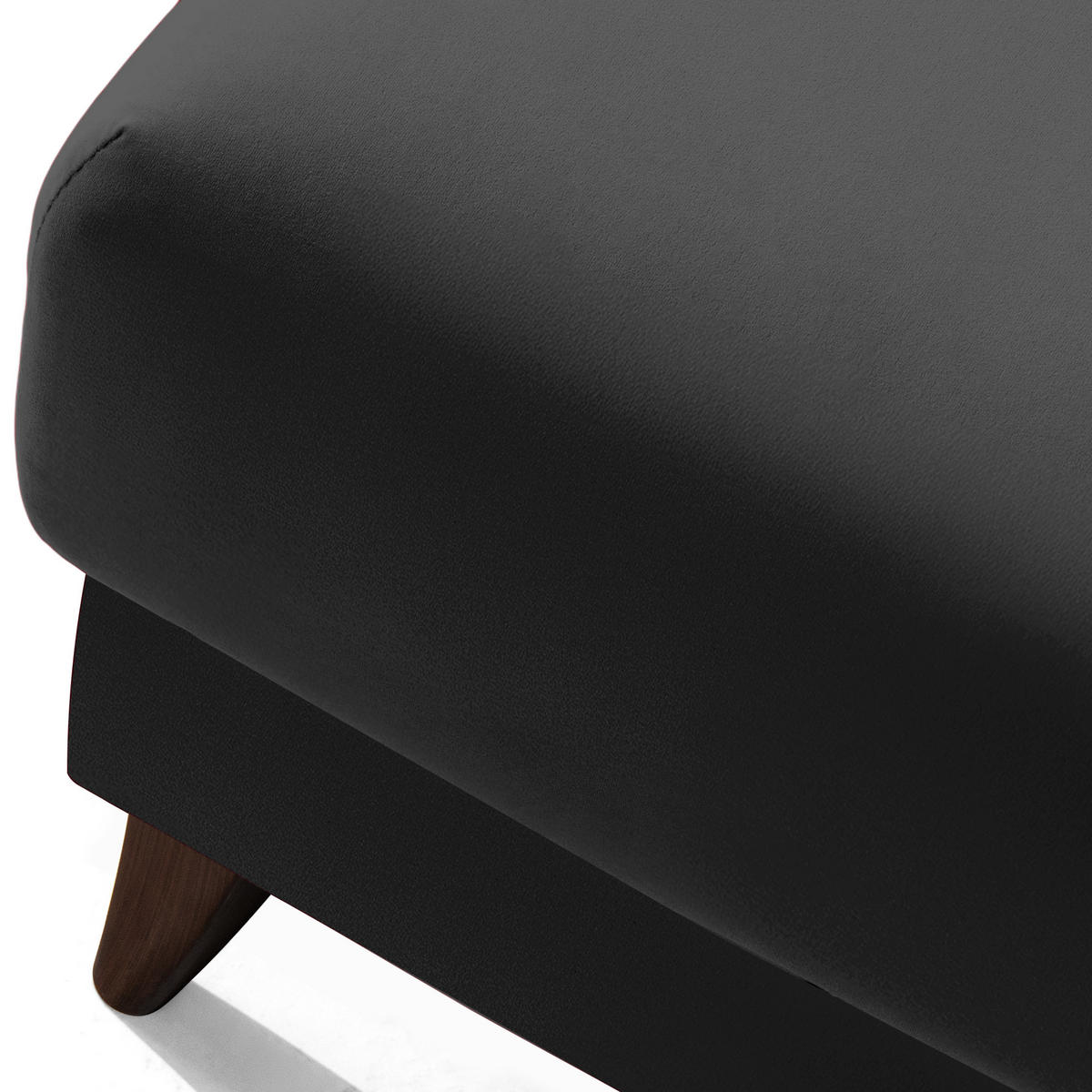HOCKER GUSTAVO Fußstütze, Velours, Anthrazit - Anthrazit, Holz/Holzwerkstoff (53/49/53cm) - KONSIMO®