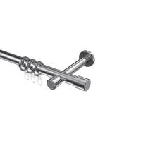 GARDINENSTANGEN-SET Prestige Santo 180 cm, 1-läufig, 20 mm Ø Chrom - Chromfarben, Metall (180cm) - INTERDECO