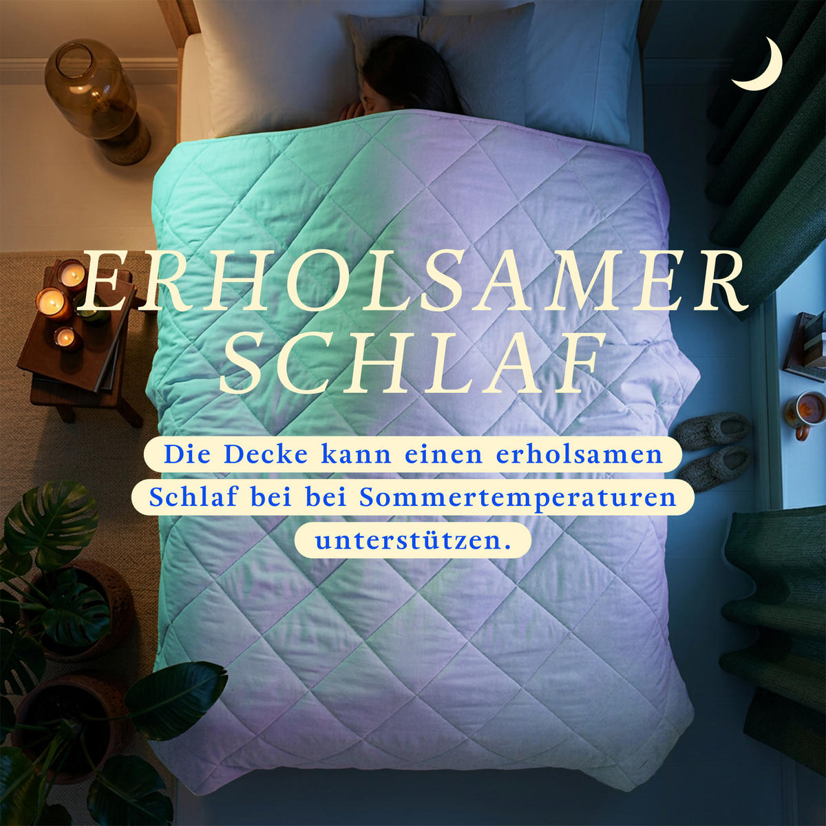 SOMMERBETT Steppbett leicht Hellblau 200x200 cm - Hellblau, Textil (200/200cm) - Bestlivings