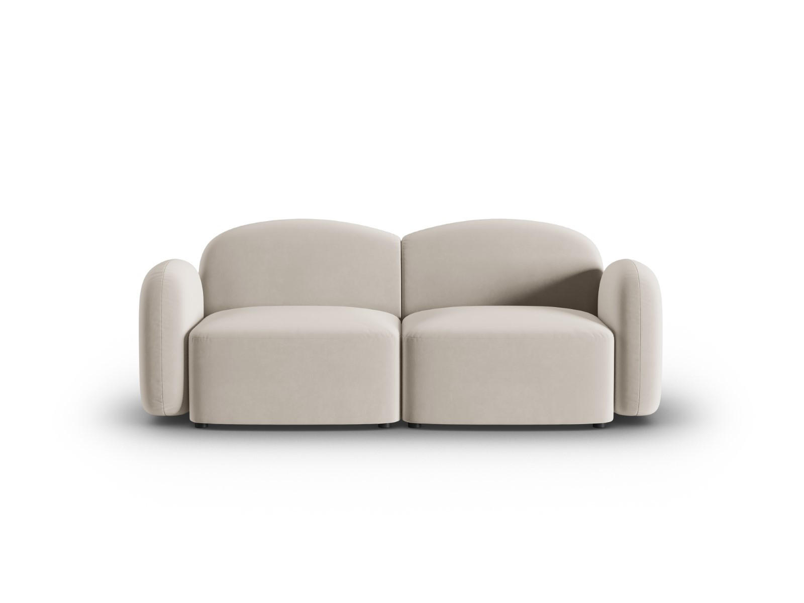 SOFA Blair aus Samt leichtes beige 2 Sitzplätze - Creme, Textil (87/80/194cm) - Micadoni