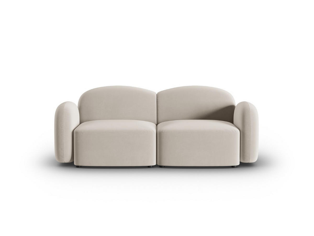 SOFA Blair aus Samt leichtes beige 2 Sitzplätze - Creme, Textil (87/80/194cm) - Micadoni