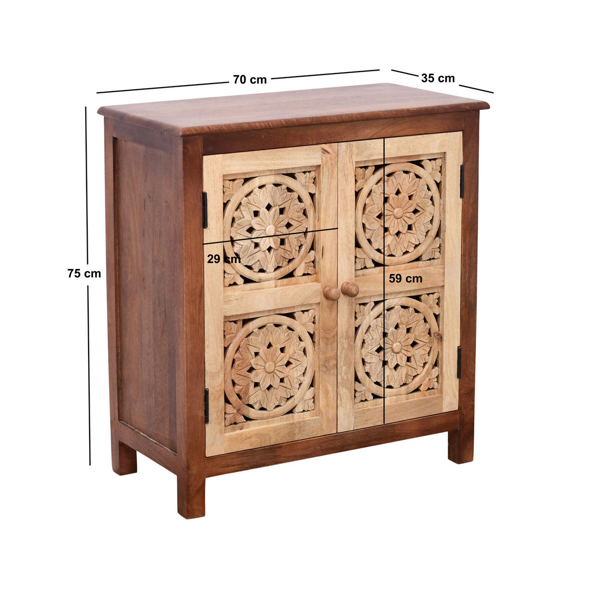 BUFFETSCHRANK Braun - Braun, Holz (70/75/35cm) - Nordlys