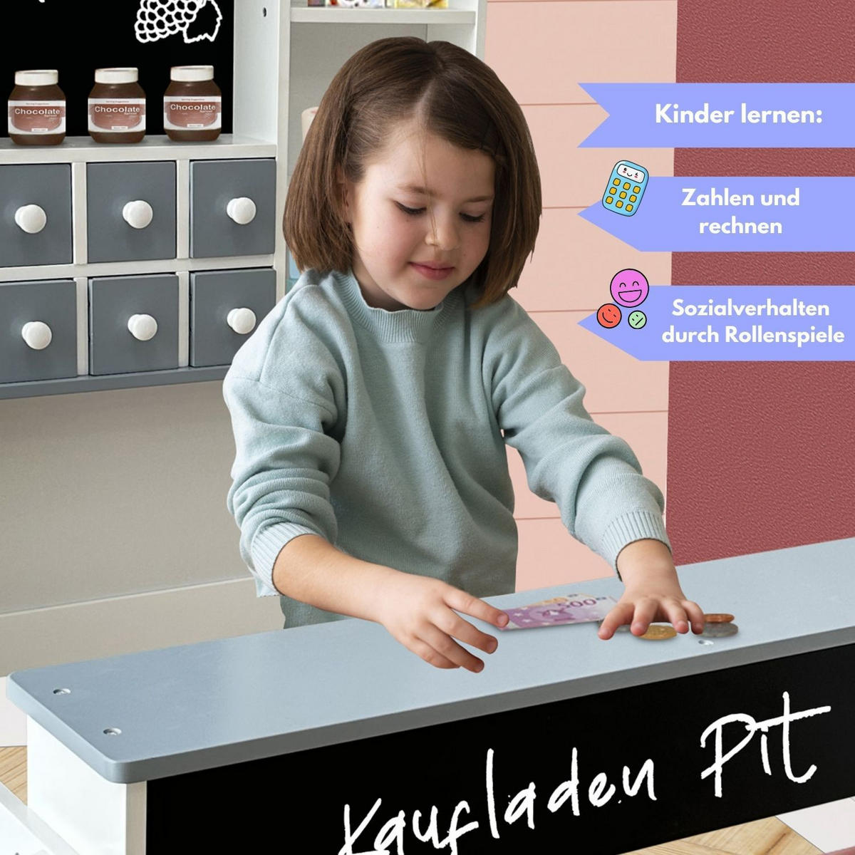 KAUFLADEN PIT in Grau Holz - Grau, Holzwerkstoff (93/120/96cm) - Coemo