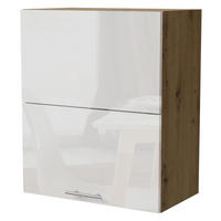 HÄNGESCHRANK Essen W8B/60-AV Eiche Artisan / Weiß Hochglanz 60 / 32,5 / 72cm - Weiß Hochglanz/Eiche Artisan, Holz/Holzwerkstoff (60/72/32.5cm) - Feldmann-Wohnen