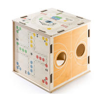 SPIELESET Kids Qube mit 6 Spielen, Spielewürfel, Spielbrett - Multicolor, Naturmaterialien (35/35cm)