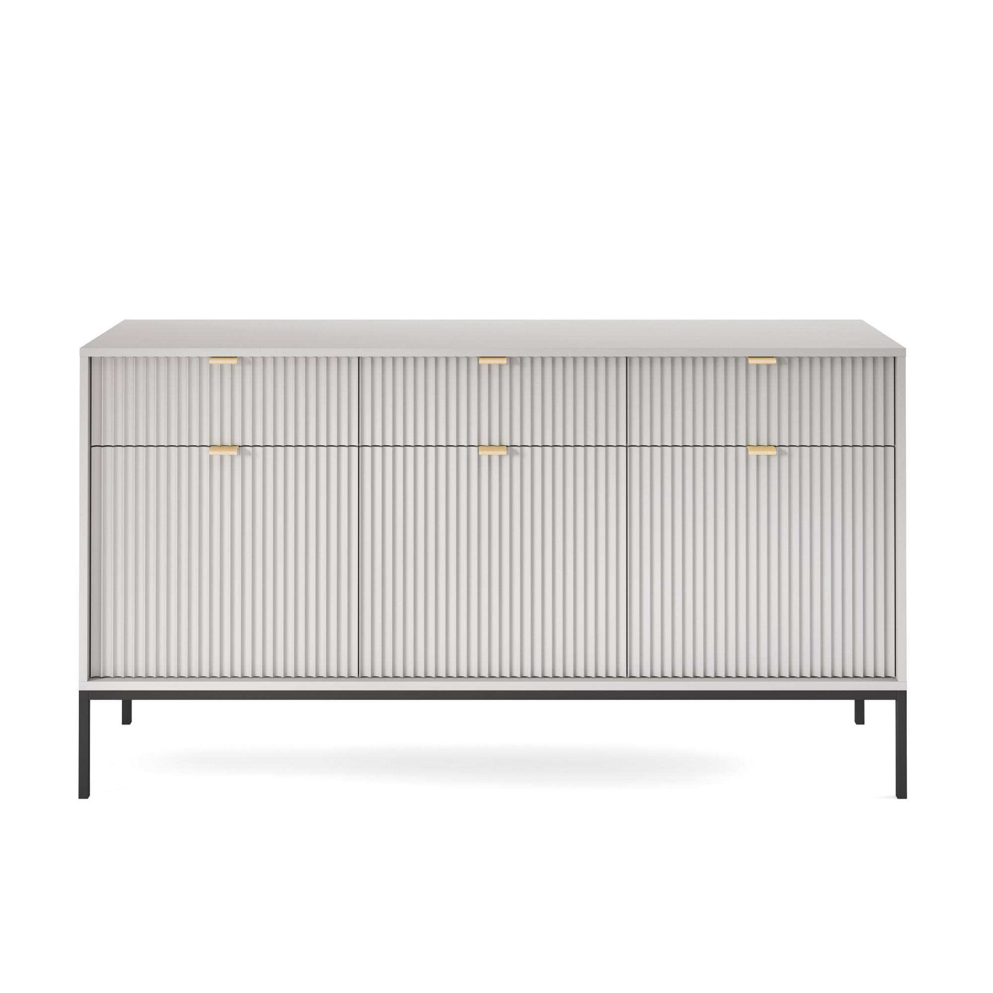 SIDEBOARD Vellore Grau 154 cm - Goldfarben/Schwarz, Holzwerkstoff/Metall (154/83/39cm) - Selsey