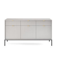 SIDEBOARD Vellore Grau 154 cm - Goldfarben/Schwarz, Holzwerkstoff/Metall (154/83/39cm) - Selsey