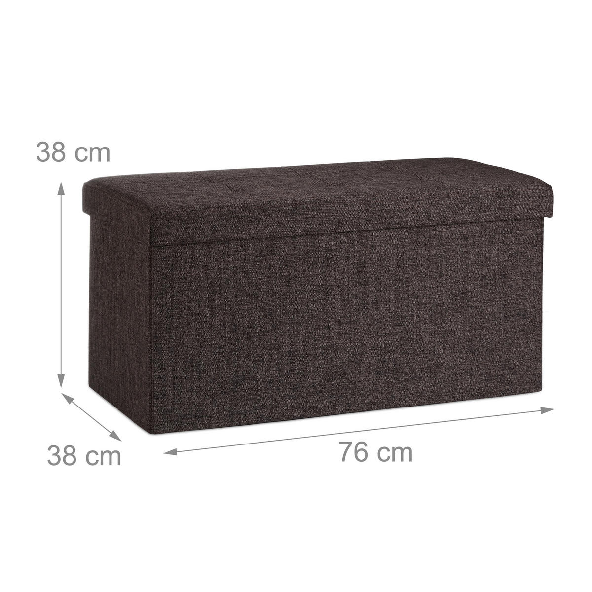 FALTBARE Sitzbank - Braun, Holzwerkstoff/Textil (38/38/76cm) - Relaxdays
