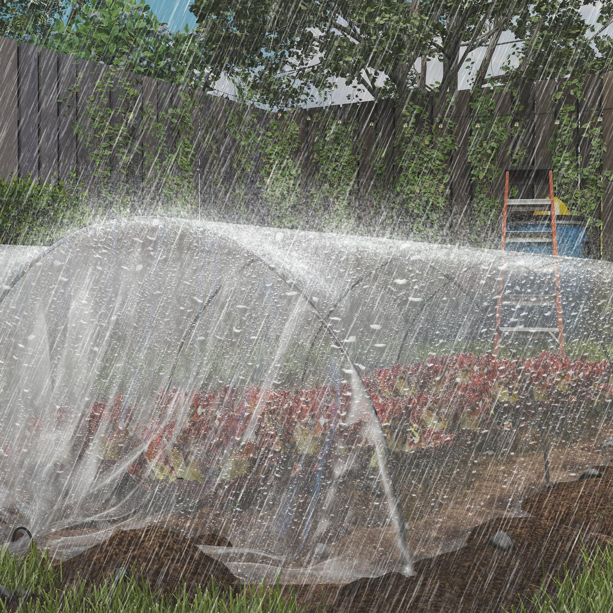GEWÄCHSHAUSFOLIE 8 x 10 m, wasserdichtGartenfolie, aus Kunststoff, Extra Dick - Transparent, Kunststoff (800/1/1000cm) - Outsunny