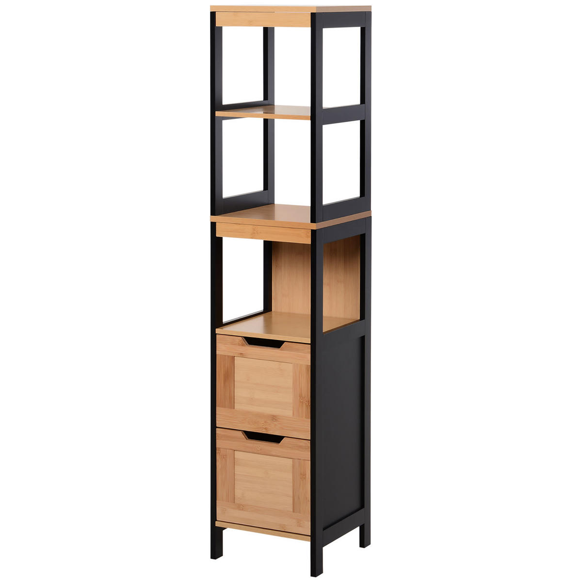 HOCHSCHRANK DE-12337 30/30/144 cm Schwarz - Braun, Holzwerkstoff (30/144/30cm) - ComfortXL