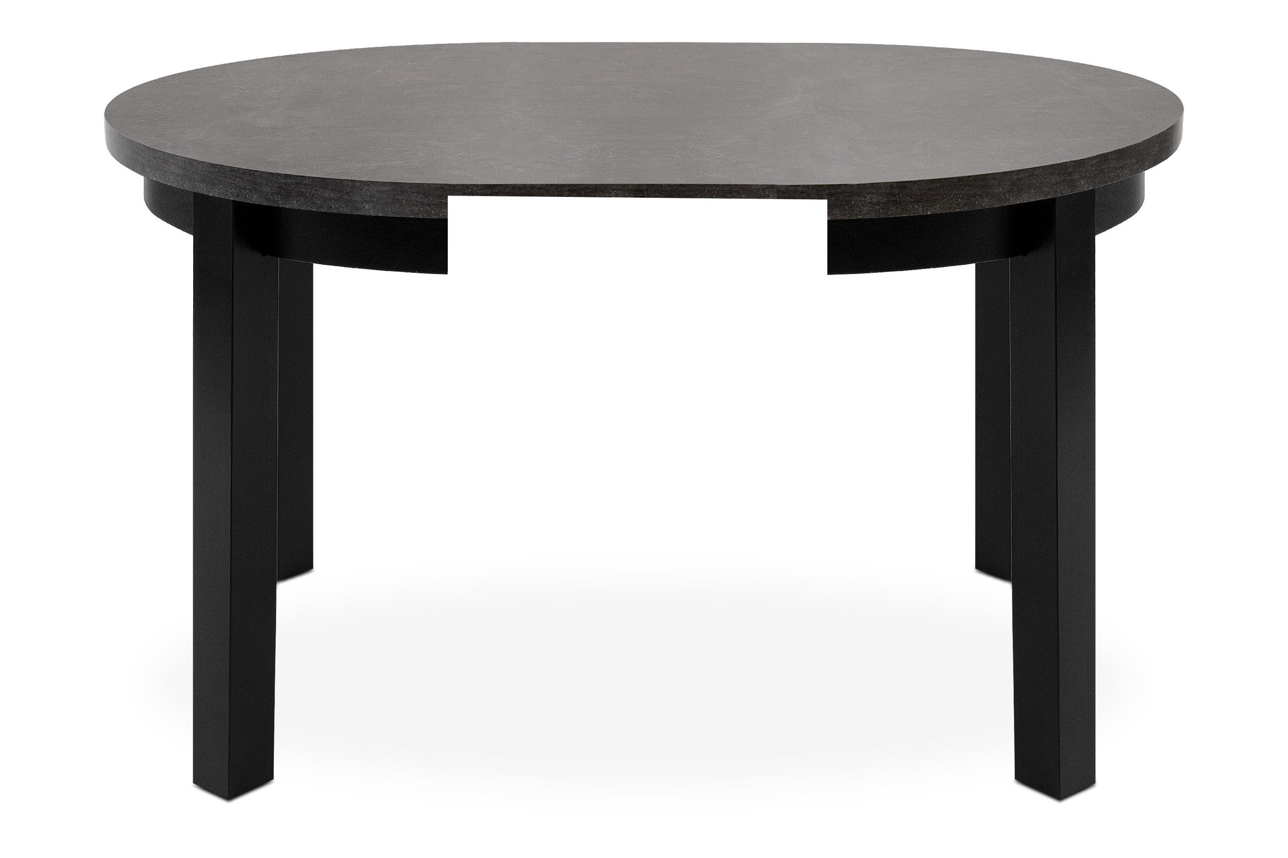 ESSTISCH BALTE Ausziehbar 100-220cm Rund, Beton/schwarz - Schwarz, Holz (100/220/76cm) - KONSIMO®
