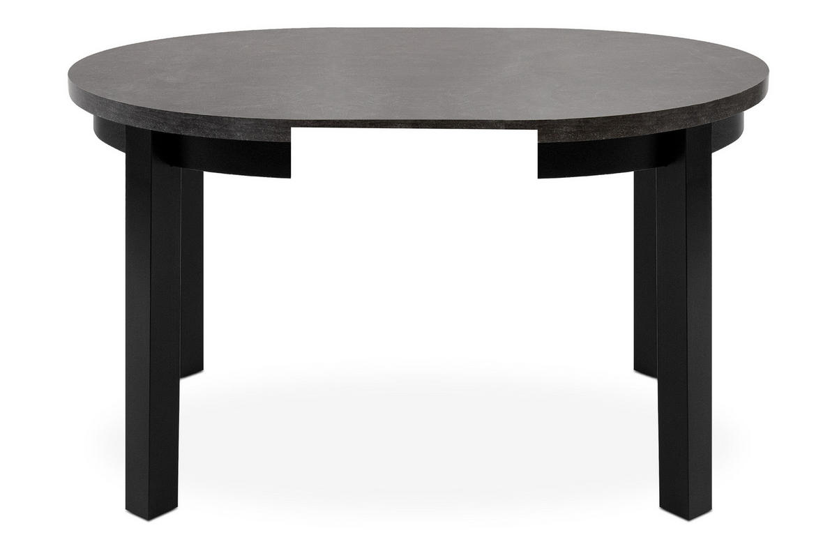 ESSTISCH BALTE Ausziehbar 100-220cm Rund, Beton/schwarz - Schwarz, Holz (100/220/76cm) - KONSIMO®