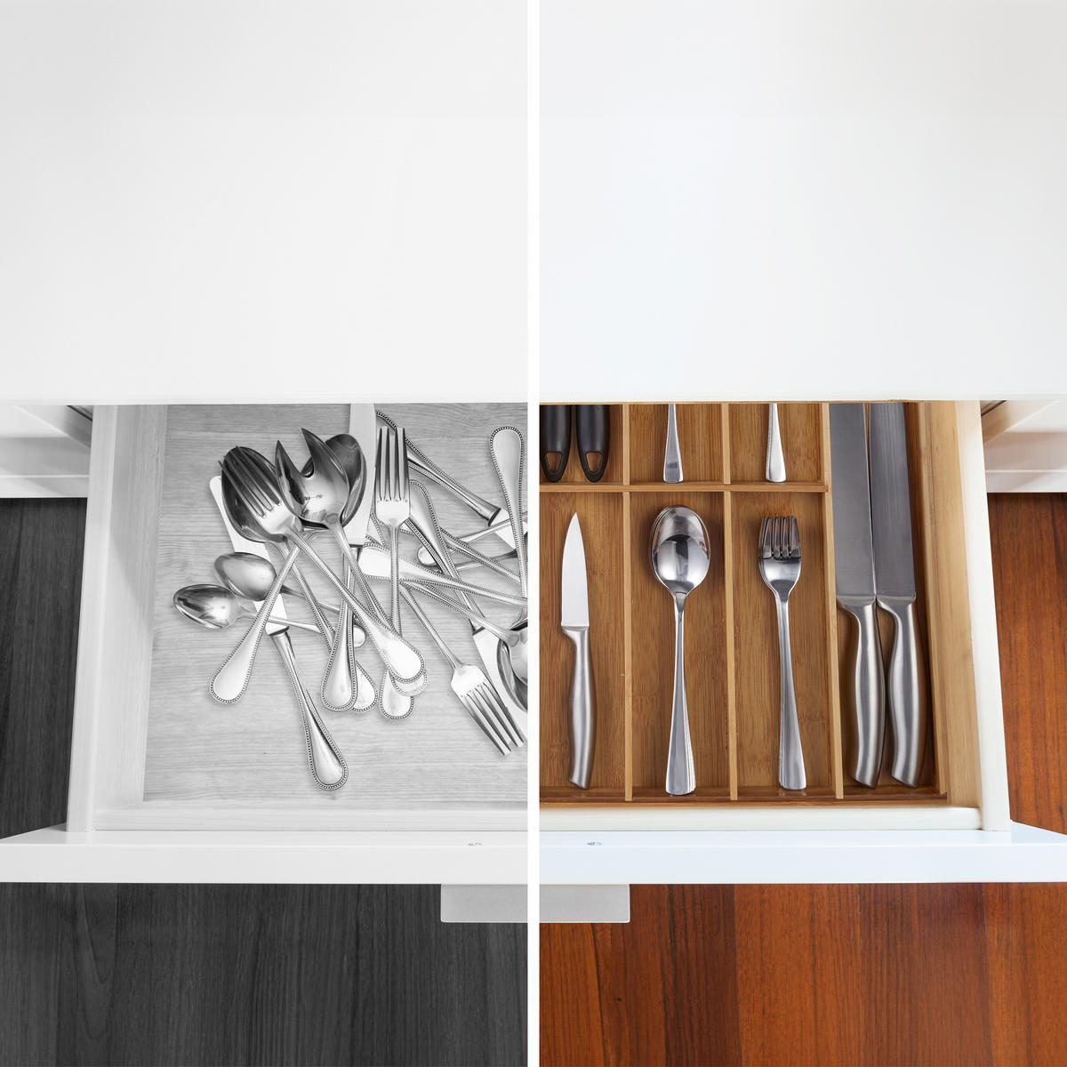 BESTECKKASTEN - Hellbraun, Holz/Holzwerkstoff (30.5/4.5/44.5cm) - Relaxdays