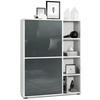 HIGHBOARD Cuba Türen in Grau Hochglanz - Grau, Holzwerkstoff (79/105.5/35.5cm) - Vladon