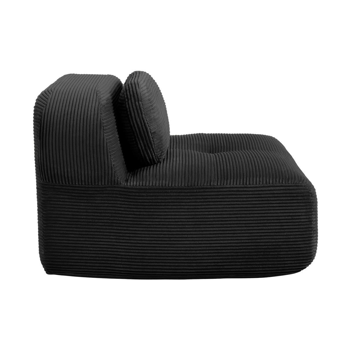 SOFAMODUL in cordstoff schwarz ohne armlehnen & modular - Schwarz, Textil (103/75/90cm) - Urban Meuble