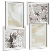 BILDER SET 4er Set - 50x50 cm & 40x60 cm Weißer Rahmen - Minimalismus der Farbstruktur - Weiß, Kunststoff (50/50cm) - TULUP