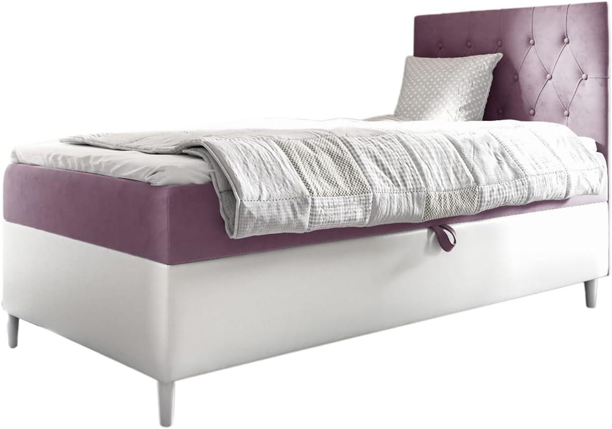 Meblini Kinderbett Lila, Weiß 102x208 cm