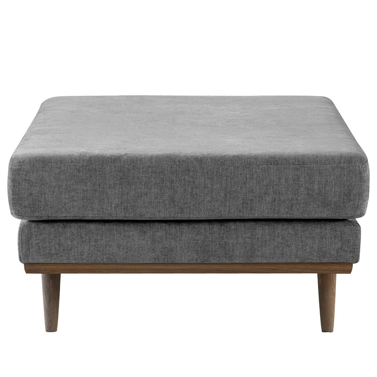 HOCKERBANK - Eichefarben/Dunkelgrau, Eichenholz/Textil (180/43/81cm) - home24