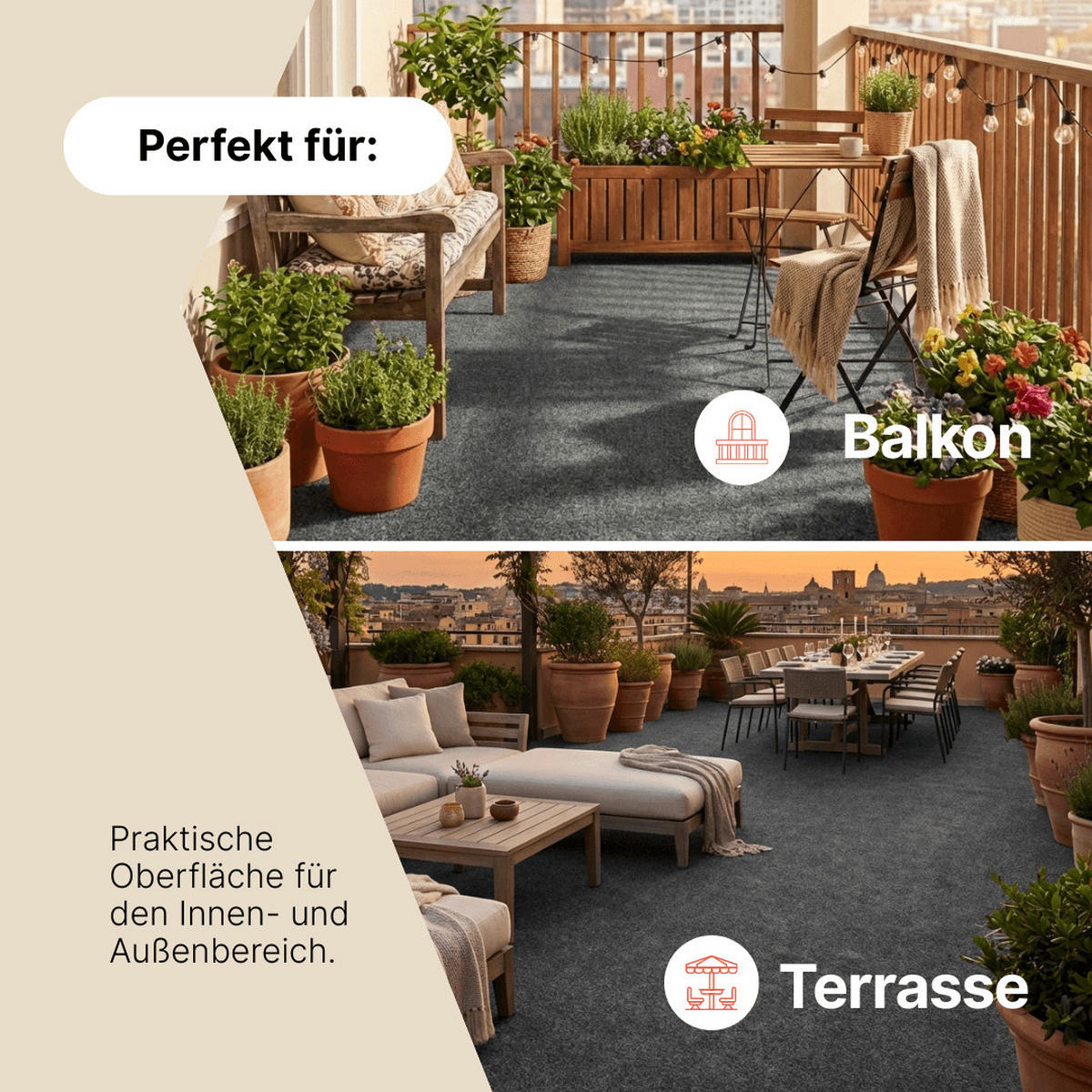 RASENTEPPICH PEMBA Dunkelgrau 100/500 cm - Dunkelgrau, Textil (100/500cm) - Tapiso