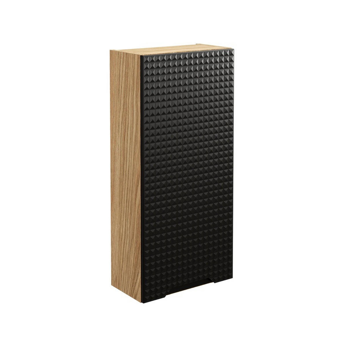 BADMÖBEL-SET 7 Teile - Luxor Black L BM106 in Schwarz / Geölte Eiche - Eichefarben/Schwarz, Holz (90/170/46cm)