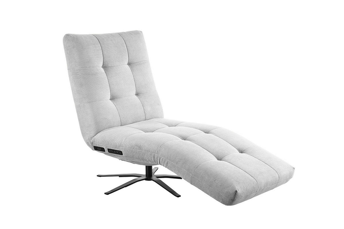 RELAXLIEGE LETICIA Silber Cord - Silberfarben/Schwarz, Textil/Metall (82/115/156cm) - KAWOLA
