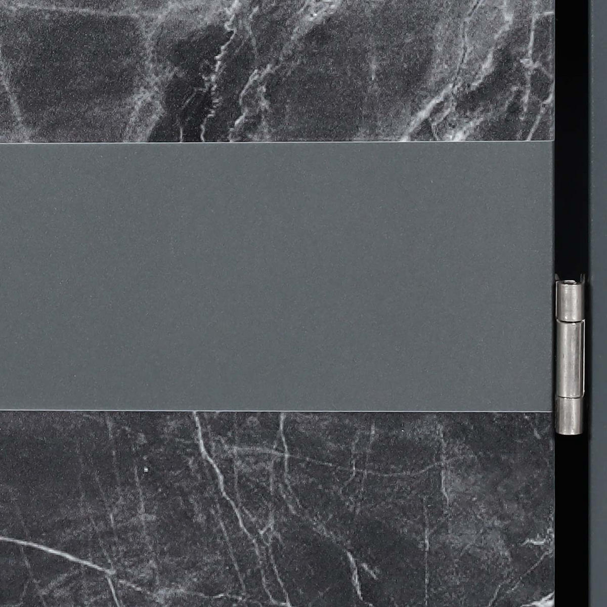 MÜLLTONNENBOX 1er 117x68x80cm Anthrazit Marmor-Optik dunkel - Creme, Metall (68/117/80cm) - PROREGAL