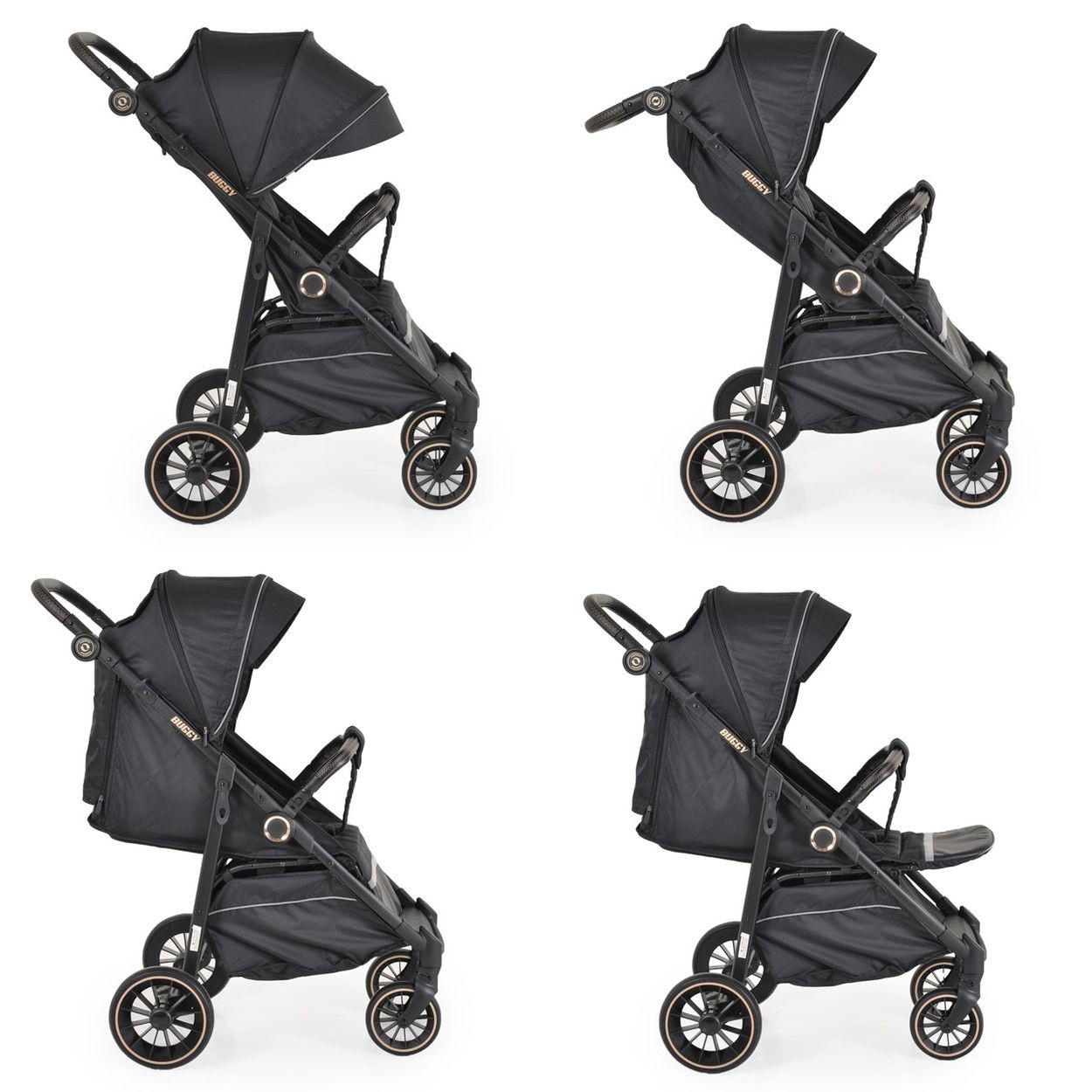 Thumbnail - Moni Buggy, Schwarz, Metall, 58x110x95 cm, unisex, Baby on Tour, Kinderwagen, Buggys
