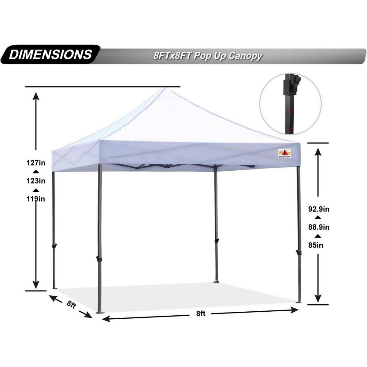PAVILLON Pop-up 2,5 x 2,5 m Weiß Wasserdicht - Weiß, Textil (243.8/335.3/243.8cm)
