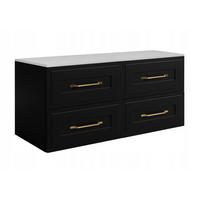 WASCHBECKUNTERSCHRANK CLASSIC 120 cm mit Arbeitsplatte Matt schwarz - Schwarz/Weiß, Holzwerkstoff (120/58/46cm) - Rodan