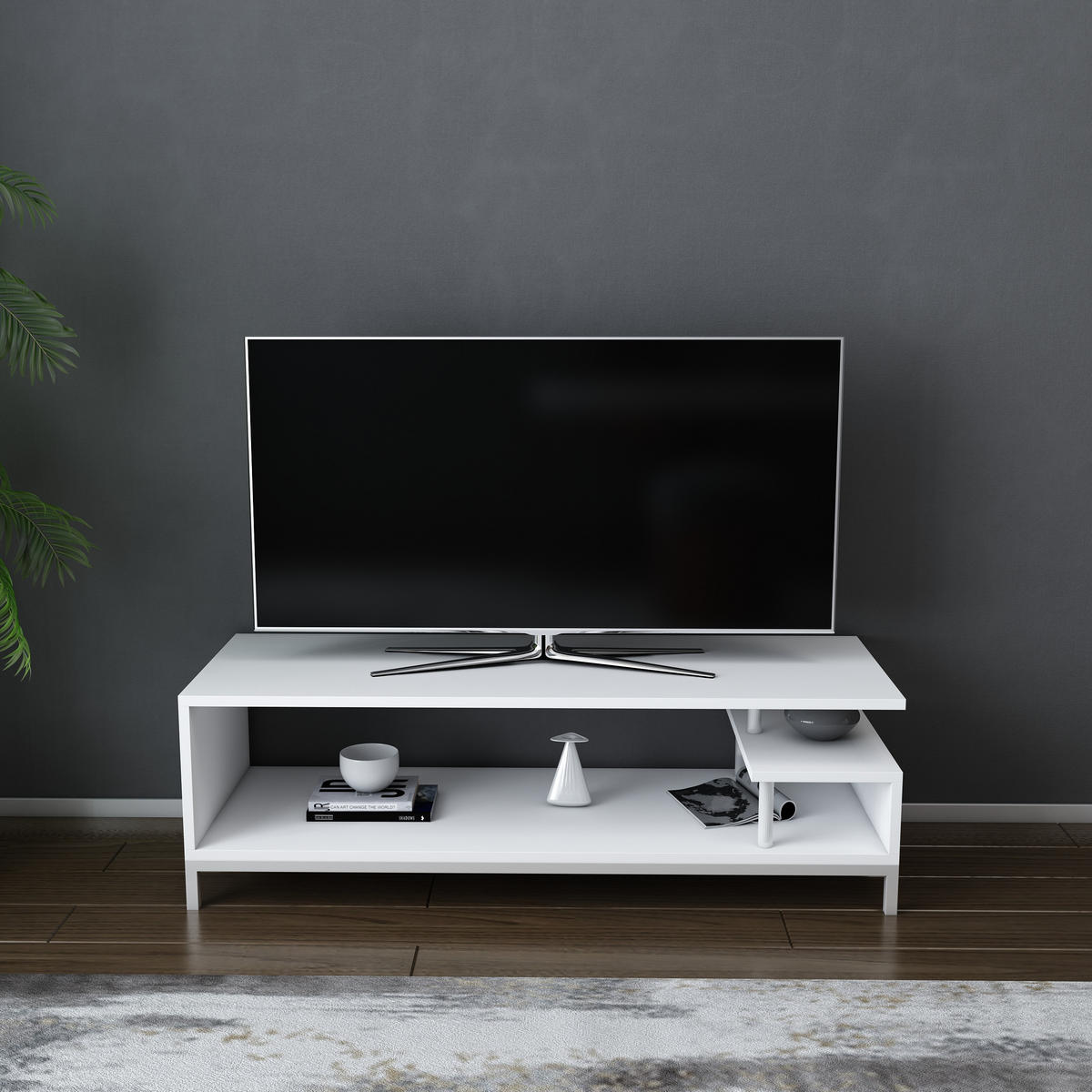 TV-LOWBOARD Reilly Weiß - Weiß, Holzwerkstoff (120/38/45cm) - Decorotika