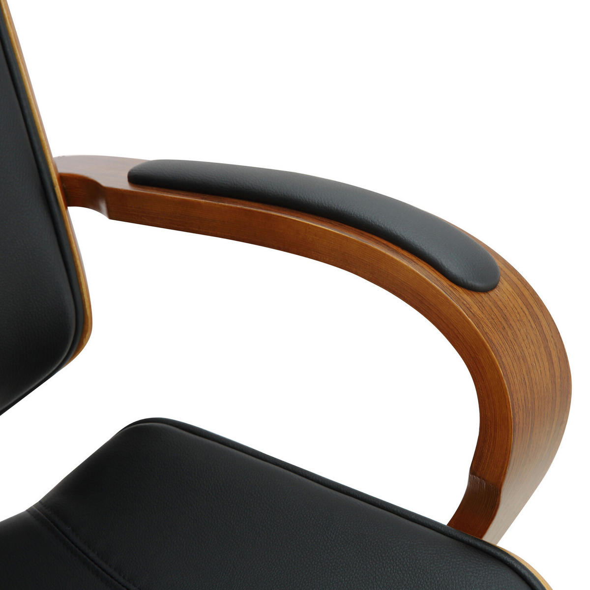 BÜROSTUHL Daytona, Walnuss/Schwarz - Schwarz, Textil/Metall (70/125/70cm) - TPFLiving