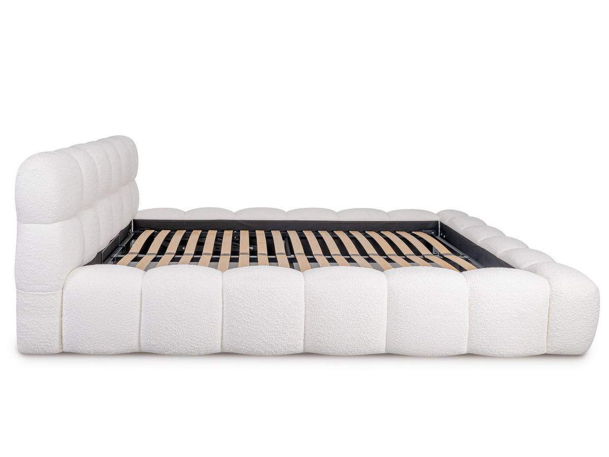 POLSTERBETT Nuba Creame 180/200 cm Boucle mit Bettkasten - Creme, Textil/Metall (180/200cm) - wonello
