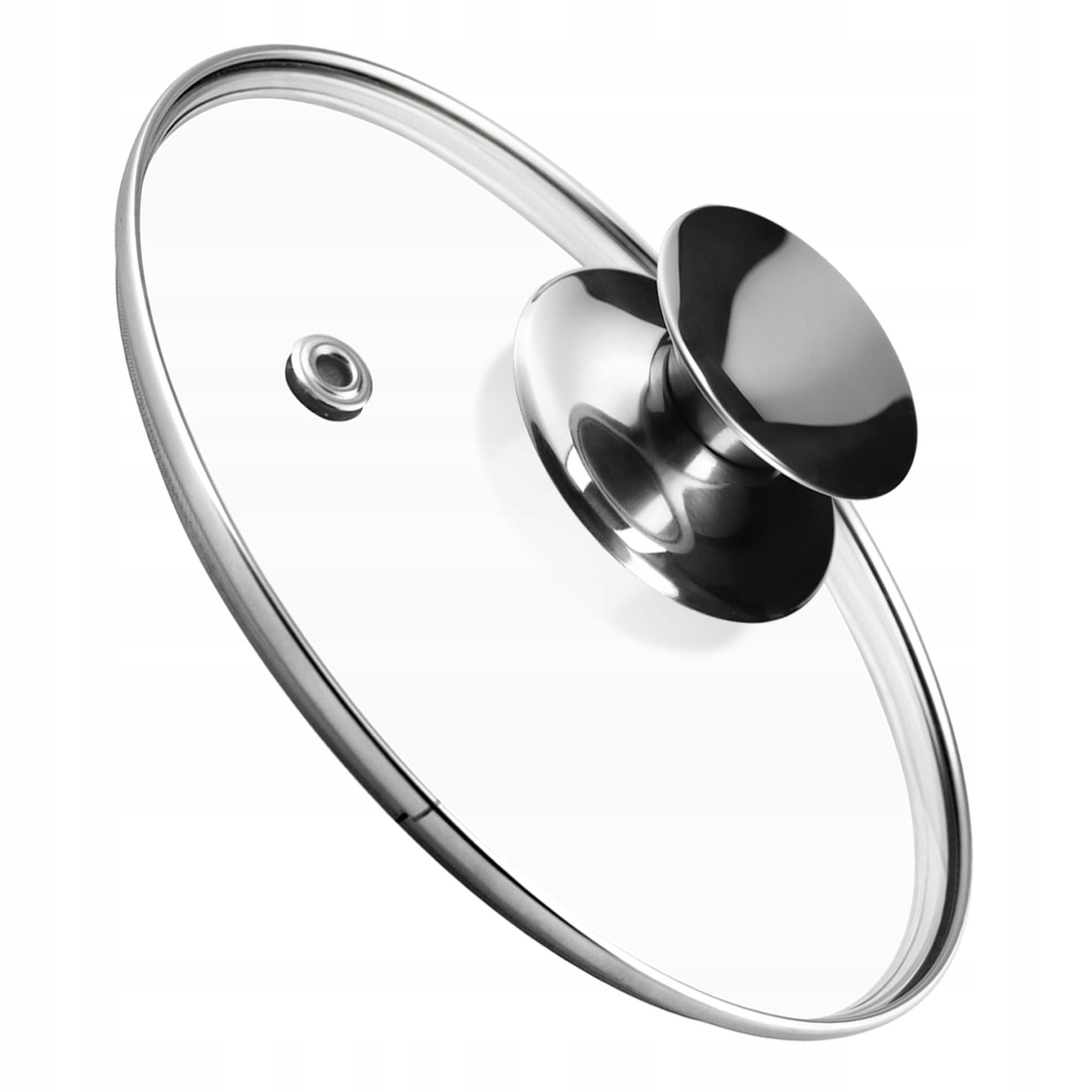 DECKEL mit silbernem Griff, 14 cm - Transparent, Glas/Metall (14cm) - KADAX